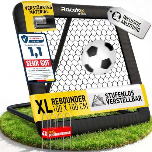 Racetex Rebounder für Fußball - Rebounder mit robuster Konstruktion | Rebounder mit robuster Konstruktion - Stufenlos Verstellbar - Rebounder Fußball für Schuss-, Pass- und Ballannahme Training