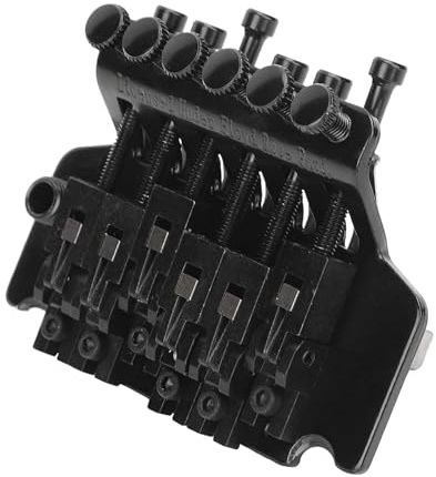 Tremolo Bridge System, Tremolo-Brücke für E-Gitarren Set, Double Rocking Guitar Federstabilisator für Ersatzzubehör(Schwarz)