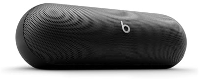 Beats Pill Tragbarer Bluetooth-Lautsprecher, Bis zu 24 Stunden Akkulaufzeit, Wasserabweisend, Kompatibel mit Apple & Android, Kraftvoller Sound für Zuhause & Outdoor - Mattschwarz