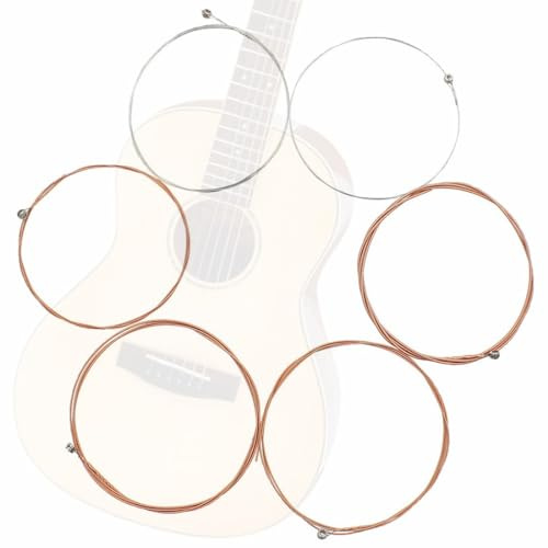 WKRTDY Stahl Gitarrensaiten für Akustik- und Westerngitarren - 6 Saiten-Set mit Beschriftung - 6X Stahlsaiten für eine optimale Performance