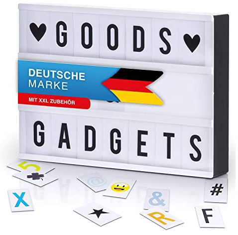 LED Lichtbox XXL Blockbuster Leuchtbox Light Box Leuchtkasten + USB-Netzteil + 204 Buchstaben & Zeichen (Premium)
