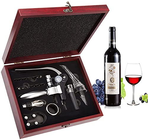 Smaier Korkenzieher Wein Set, Wein-Öffner,Korkenzieher Vakuumpumpe Luxus Flaschenöffner für Rotwein mit Eleganten Geschenkbox