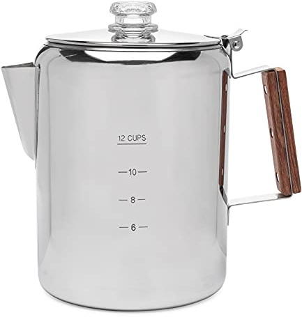 Coletti Bozeman Perkolator-Kaffeekanne – Camping-Kaffeekanne & Outdoor-Kaffeekocher – Amerikas beliebtester Perkolator – KEIN Aluminium, KEIN Plastik [12 Tassen]