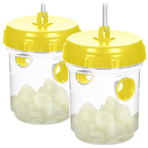 com-four® 2x Wespen Lebendfalle, Natürliche Insektenfalle zum Aufhängen & | Tierfreundlicher Insektenschutz für draußen - Insektenfänger zur Wespenabwehr