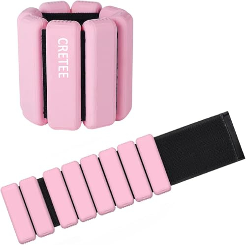 2 PCS Handgelenkgewichte Knöchelgewichte Set Gewichtsmanschetten für Fuß oder Handgelenk auf Bewegung Gehen Joggen Yoga Aerobic Pilates Gewicht Fitness Armband (rose, 1 lbs/jede)
