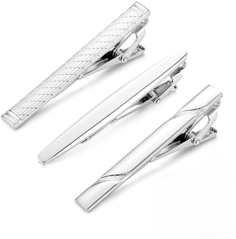 Batheidon 3 Stück Krawattenklammer Set für Herren – Klassische Krawattennadel aus Kupfer für Business, Hochzeit und Alltag – EleganteKrawattenklammern für verschiedene und Anlässe