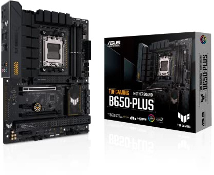 ASUS TUF Gaming B650-PLUS Mainboard Sockel AMD AM5 (Ryzen 7000, ATX, PCIe 5.0, DDR5-Speicher, 14 Power Stages, USB 3.2 Gen 2x2 Typ-C, 2.5G Ethernet, Aura Sync)