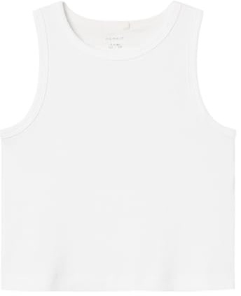 Name IT Mädchen Nkfnakal Sl Crop Noos Tanktop, Bright White, 134-140 EU