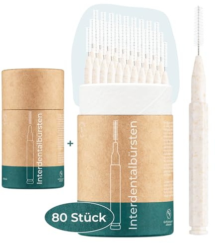 VIGOROUS® 80 Stk. Vorteilspack nachhaltige Interdentalbürsten - ISO 2, 0,5 mm - Zahnzwischenraumbürsten für gründliche Zahnreinigung Zwischenräume - Dentalbürsten - praktische Zwischenraum Zahnbürsten