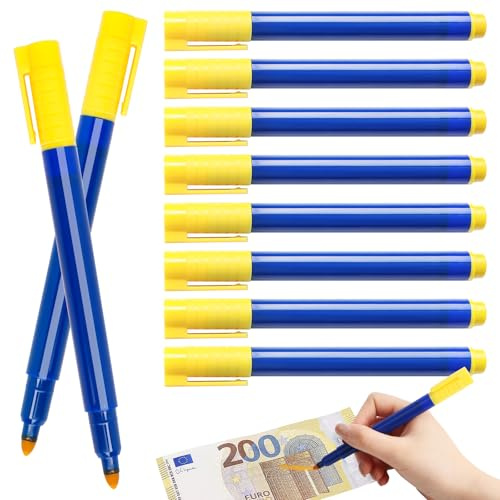 15 Stück Geldscheinprüfer Stift,Falschgeld Marker Stifte,Falschgeld Stift,Erkennung Banknoten Stift,Geldprüfstift,Prüfstift Falschgeld,Falschgeld Prüfstift,Falschgeld Prüfer für US-Dollar, Euro, Pfund