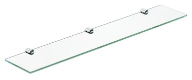 AQUALAVOS Glasregal Glasablage Bad Wand Wandablage Wandregal Badablage Glas Badezimmer 60 cm Badezimmer Regal Glas Klarglas 6 mm ESG Sicherheitsglas Badezimmerablagen