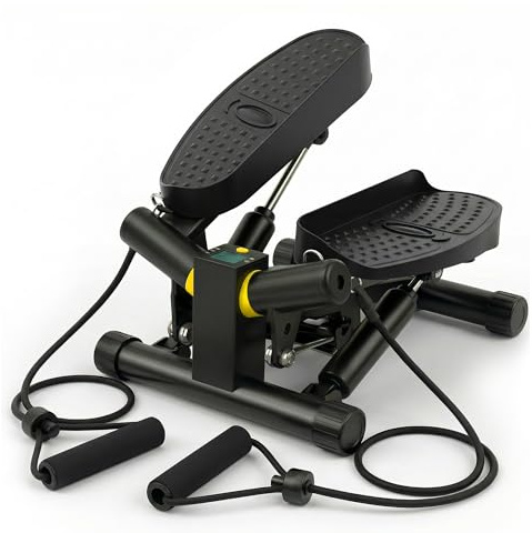 Niceday PRO-Twist Stepper mit seitlicher Swingbewegung für Zuhause Training | Auf vielfach getestetes Hydrauliksystem, höhenverstellbar mit Bändern; ideal für Fortgeschrittene und effektives Heimtraining
