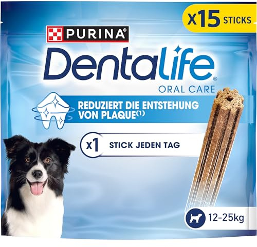 Dentalife Hunde-Zahnpflege-Snacks reduziert Zahnsteinbildung, 1er Pack (15x 5 Sticks)