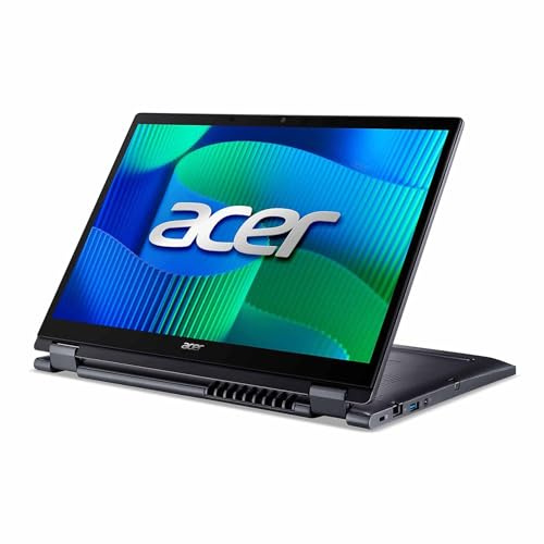 Acer TravelMate P4 Spin | 14 Touch | Ultra 7 155U | RAM: 16GB | SSD: 500GB | Convertible in Slate Blue | WUXGA | inkl. Stift | beleuchtete Tastatur | Windows 11 Pro | Office 2024 Pro | Notebooktasche