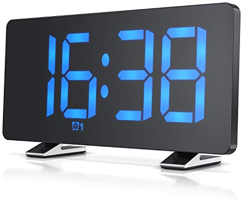 CSL - Radiowecker digital - FM Wecker - LED Display mit 3 Helligkeiten und Autodimmer - große Zahlen - Radio mit 15 Speicherplätzen - 15 Lautstärkestufen - Snooze 5-60 min - USB-Netzteilkabel inkl.