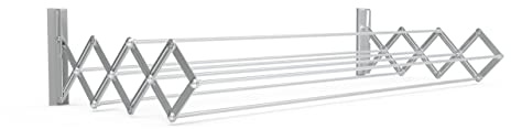 JUWEL Wäschetrockner Ruck Zuck 100 (Trockenlänge 6,6 m, Wandtrockner ausziehbar, Breite 100 cm, max. Belastbarkeit 20 kg) 40132, Silber