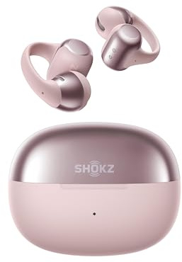 SHOKZ OpenDots ONE Open-Ear Clip-On-Kopfhörer mit Dolby Audio, Rosa | 6, 5 g, weiches Silikon, 40 Std. Akku, IP54, 4 KI-Mikrofone, Bluetooth 5.4, kabelloses Laden, Alltag und Sport
