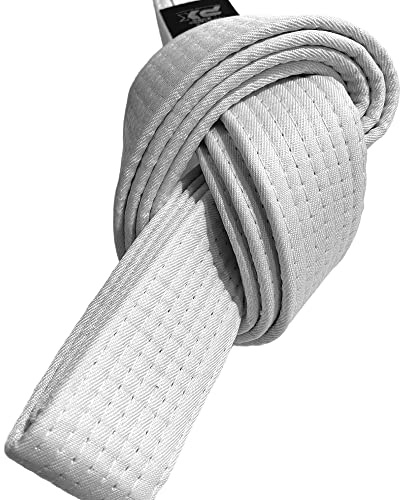 TEKKA BUDO Kampfsport Gürtel - Weiß 280 cm Länge, 4 cm Breite - Karate, Judo, Taekwondo, Jujutsu, Kickboxen, Ninjutsu, Weißgurt