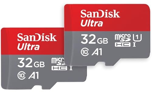 SanDisk Ultra 32 GB microSDHC Memory Card + SD Adapter with A1 App Performance Up to 120 MB/s, Class 10, U1 (Twin Pack)