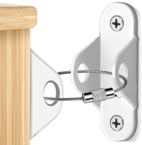 Möbel Kippsicherung Set,12 Sätze Metall Kippschutz Möbel Wandanker,Multifunktions Möbelgurt Möbelanker für Kleinkinder,Kindersicherheit Anti Tip Schutzgurte für Baby-Proofing & Haustierschutz - Weiß