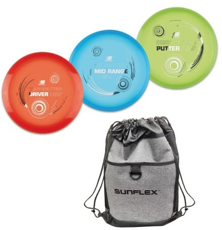 Sunflex Disc Golf | hochwertige Wurfscheiben und Target als Set oder Einzeln | offizielle Wettkampfscheiben für Verschiedene Distanzen | leichtes Pop-up Ziel mit Zwei Schwierigkeitsstufen