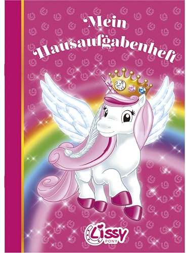 Lissy Pony - Lissy Pony Hausaufgabenheft Grundschule 2026 – A5 Schulplaner 15×21 cm mit Glitzer-Design, Stickern & Lernspielen