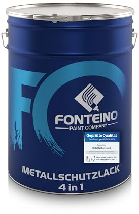 Fonteino Metallschutzlack 3in1 Metallfarbe Grundierung Rostschutzfarbe Decklack - Anthrazitgrau 5L