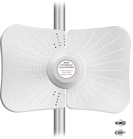 Greatzer 4G LTE 5G Antenne Outdoor Dual Band, 600-6000MHz, 22 DBI Gain, kompatibles Signal, Richtungs-MIMO Router, Externe Antenne SMA/TS9, 2 x 10M Kabel