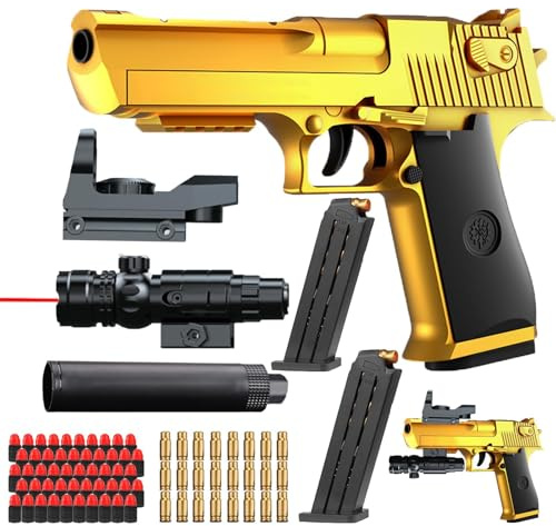 Bybykoi Spielzeug Pistole Kinder Pistole 1:1 Spielzeugpistole Wüstenadler M1911 for Kinder,Schaumstoff-Blaster Toy Gun