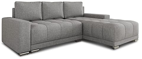 Sofnet Ecksofa Pavo mit Schlaffunktion und Bettkasten - Big Sofa, Couch, Couchgarnitur, Eckcouch, Ecke, Sofagarnitur - Ottomane Universal (Grau (Sawana 21))