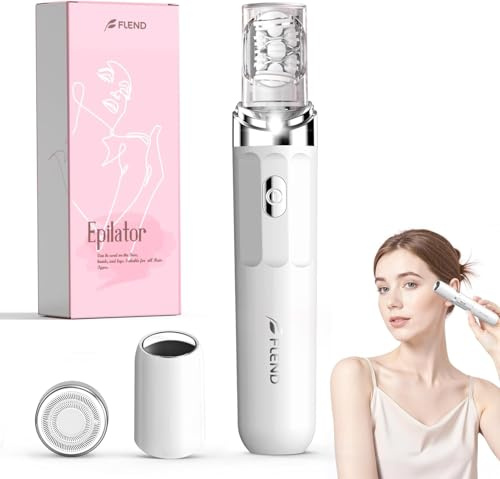 Epilierer damen gesicht,2 in 1 Gesichtshaarentferner für Frauen,USB Elektrischer Gesichts Epilierer,mit LED-Licht und 2 Ersatzköpfen,Gerät, schmerzloser Damenrasierer für Körper,Wangen,Kinn,Arme