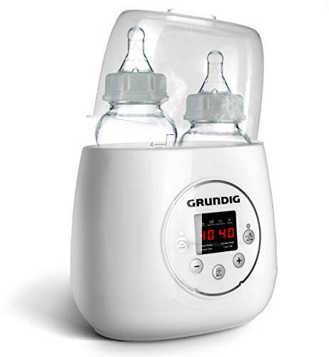 Grundig Flaschenwärmer Baby Fläschchenwärmer 3in1 - Anti Bauchweh Automatik für 2 Flaschen I Babykostwärmer mit Reise Sterilisator für Babyflaschen Gläschenwärmer Warmhalter baby bottle warmer