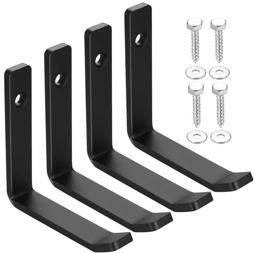 4Stk schwerlast Wandhaken, J Form Garage Haken, Schwarz Universalhaken zum Schrauben, Mantelhaken, Garderobenhaken Schwerlast, zum Aufhängen,Sperrige Artikel Wandhalterung (vier große schwarze)