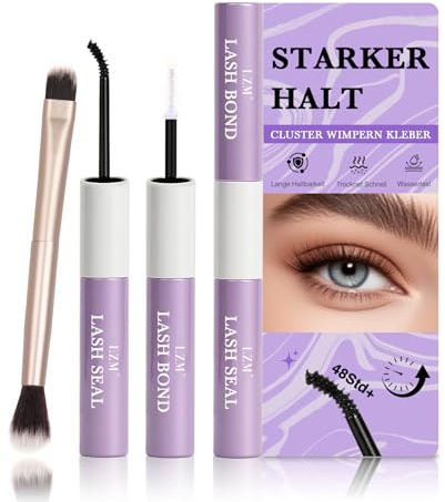 LZM Wimpernkleber Lash Bond And Seal - Langlebig Wimpernkleber Schwarz Wasserdicht Wimpern Kleber Extensions Sichere Formel Bond And Seal Lash Glue Einfach Zu Bedienen Für Make-Up (5ml+5ml)