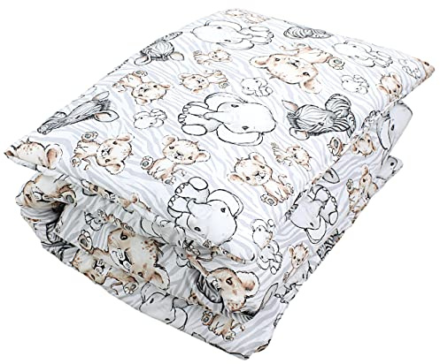 TupTam Kinder Gemusterte Bettdecken Set Ganzjahresdecke Bettdecke Kopfkissen Flachkissen 2tlg., Farbe: Safari, Größe: 135x100 cm