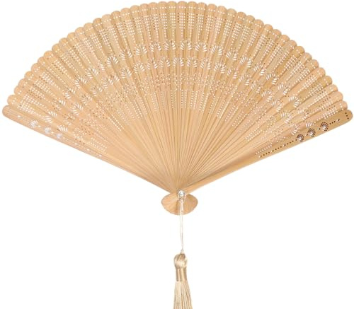 Healifty Bambus HandfäCher Faltbar Vintage Fan Handventilator Klein Tragbar FüR Hochzeit Party Damen Herren Elegantes Accessoire Und Dekoration