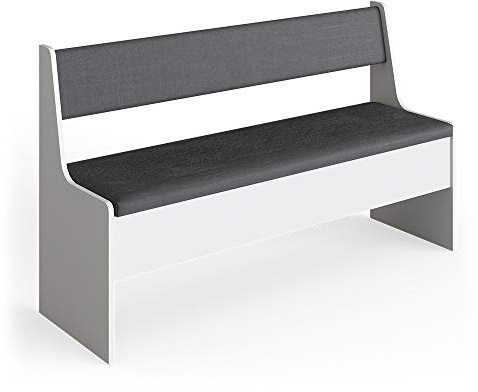 Vicco Esszimmer-Bank Roman, Weiß, 41.5 x 136.6 cm, geeignet für platzsparende Ecklösungen im Essbereich