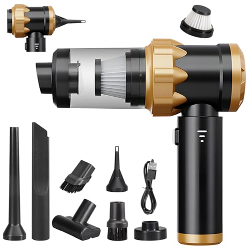 Grixz Handstaubsauger, 22000Pa Handstaubsauger Akku, Autostaubsauger mit Bürstenloser Motor, Auto Kabellos Staubsauger für Büro Genutzt, Küche, Haus, Schwarz