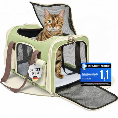 Katzentransportbox Hundetasche Kleiner Hund bis 10 kg [Faltbar] Transportbox Katze Hundebox Hundetragetasche Hundetransportbox Auto | Tragetasche aussuchen