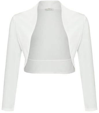 Damen Langarm Bolero Festlich Schulterjacke Kurzbolero Elegant (700)