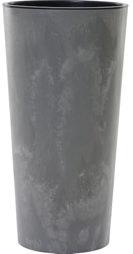 Pflanzgefäße LOCON Stone grau Betonoptik, 25 x 46,5 cm Kunststoffgefäß mit Einsatz