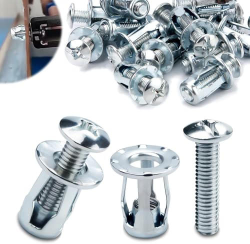 Mbsomnus Hohlraum Metallanker M4x20, 15 Stück Jack Nuts Petal Nuts Expansion Nuts Hohlraumdübel Dünne Befestigungen Hohlwandanker Sortiment Kit Schwerlast für Dünne Wände Hohltüren Eisenblech