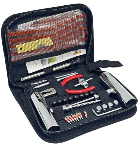 TONZACK 61Pcs Reifenreparatursatz, Räder schnelle Dichtung, Universal Reifenreparaturwerkzeuge zur Reparatur von Reifenpannen für Auto LKW Traktor Anhänger Motorrad