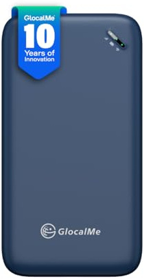 GlocalMe UPP 4G Mobiler WLAN Router, Keine SIM-Karte nötig, Keine Roaminggebühren, MiFi Geräte mit 1GB globalen Daten,Tragbarer WLAN-Router mit nur 113g (Blau)