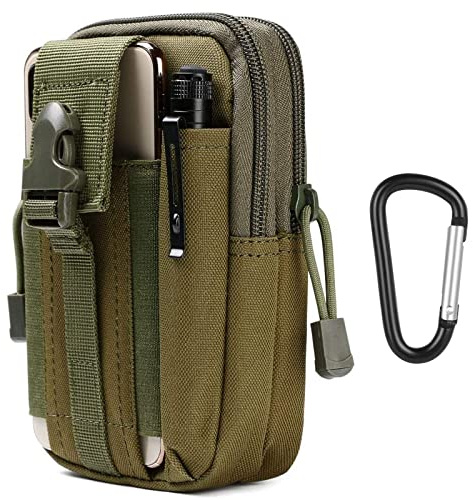 flintronic Taktische Hüfttaschen, Militär Kompakt Gürteltasche Multifunktional Bauchtasche Tasche Beutel für Camping Wandern Radfahren Klettern und Reisen Mit Karabiner