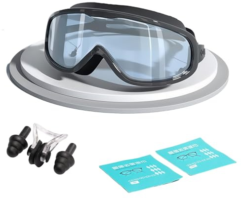 HSTWODE 1Stück Anti-Fog Schwimmmaske mit Sehstärke -1,5 bis -8,0, Schwimmbrille Anti-Beschlag-UV-Schutz, Erwachsene Polarisierte Schwimmbrille Geeignet, für Herren und Damen