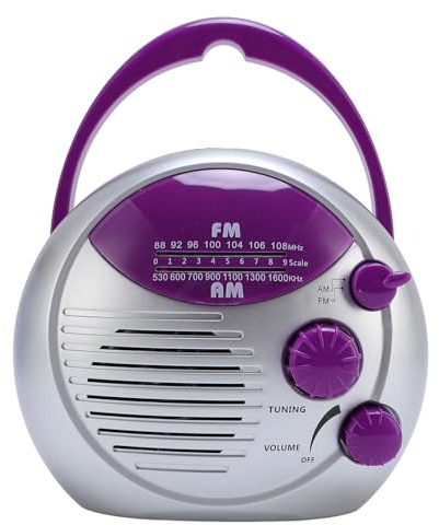 Duschradio, Wasserdicht Tragbares AM FM Radio, Batteriebetriebenes Badezimmerradio für Zuhause, Whirlpools, Küche, Outdoor