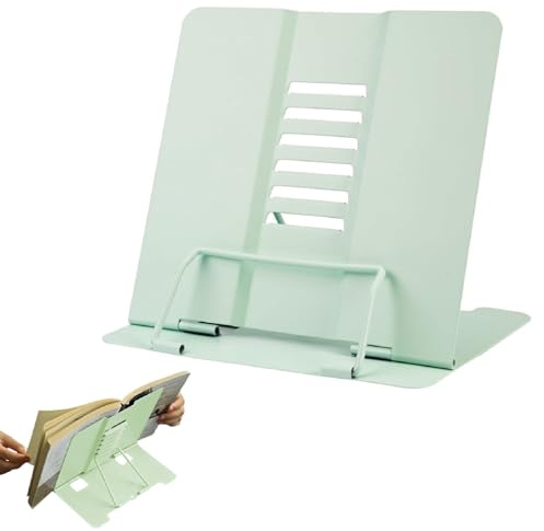Buchständer Metall,Verstellbarer Faltbarer Buchständer Kinder,Multifunktionales Metall-Lesegestell，Buchseitenhalter für Buchhandlungen,Arbeitsbereich