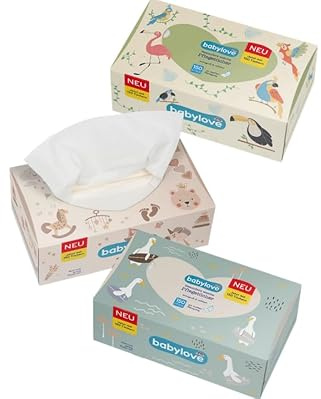 babylove Babypflegetücher trocken 3lagig, 3x150 Stück (=450 Stück)