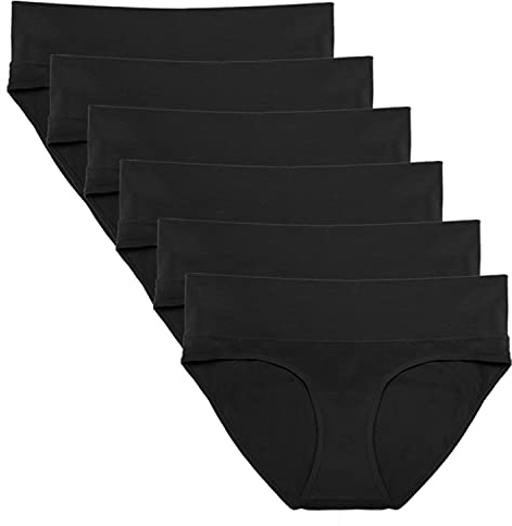 Intimate Portal Umstandsunterhosen Damen Baumwolle Umschlagbar Slips 6 Pack | Schwangerschaftsunterhosen, Wochenbett Unterwäsche, Kaiserschnitt Unterhose, Bequeme Umstandsslips, 100% Baumwolle Schritt